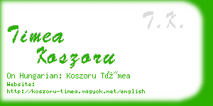 timea koszoru business card